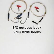 2 X SKATE, TOPE , CONGER  SEA FISHING RIGS TRACES 200LB MONO 8/0 VMC  HOOKS