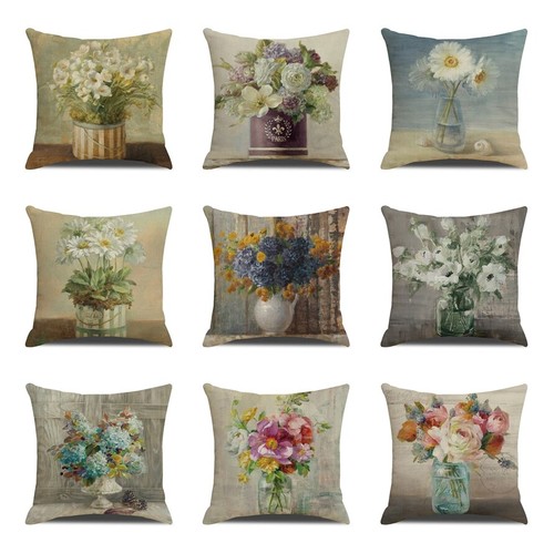 Spring floral pillow - floral, case