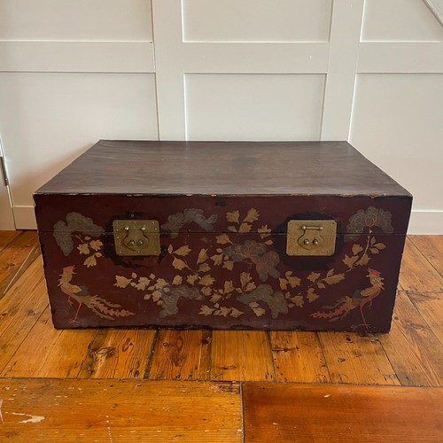 Large hand painted trunk - large,