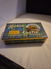 VINTAGE TIN * MACKIE's CASTLE SHORTBREAD FINGERS  Edinburgh - 22 x 12 cm   GOOD