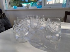 Set of six crystal brandy glasses all in excellent condition