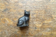 Antique CZECH Glass Cracker Charm Black Cat