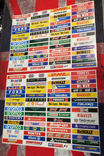 Scalextric Slot Car Decal Sticker Sheet - Model Racing 1/32 1/24 - 128x Stickers