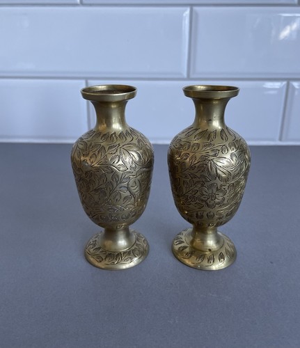 Vintage indian etched brass - vintage,