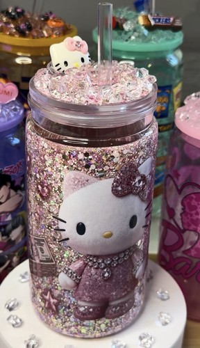 Hello kitty pink glitter - hello,