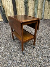 Vintage oak wheeled tea