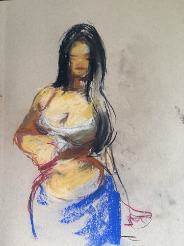 Pastel figure cubism paper - figure, on