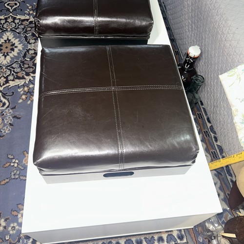 Dark brown leather type padded - brown,
