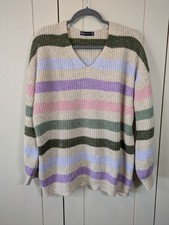 Marks and Spencer Jumper Size Large, Pastel Striped Jumper