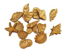 16x Wooden MDF Shape Shell Mussel Seashell Sea Life Craft Embellishment Ornament