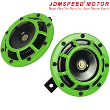 2pcs Universal 12V Compact Super Tone Loud Blast Grill Mount Horn in Green