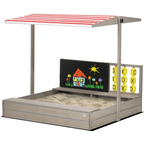 Outsunny kids wooden sandpit - outsunny,