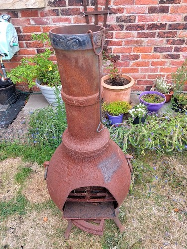 Chiminea cast iron - chiminea, used