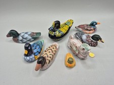 Bundle of Miniature Duck Figurine Ornaments incl Small Trinket Box