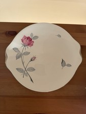 Royal Albert Trent Rose Pattern Cake Plate Bone China England Vintage Floral