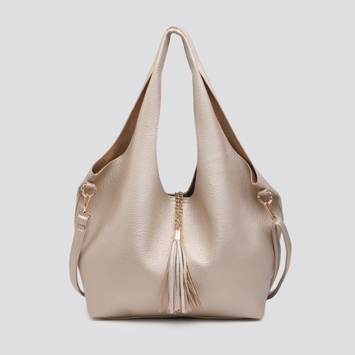 Faux leather hobo tote - faux,