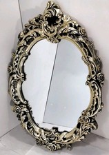 Gold Antique / Rococo Style Ornate Frame Mirror Damaged See Description 