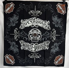 Harley Davidson Motorcycles Bandana Black Saint Thomas Islands 22” X 22” NEW