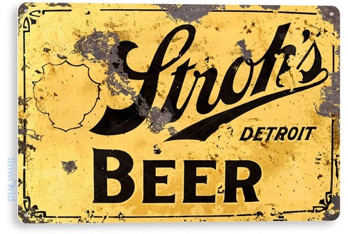 Tin sign stroh beer - beer, metal