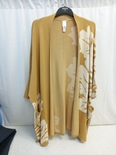 ? Marla Wynne Mustard Beige Gorgeous Kimono Style Cardigan Size Large Nwot