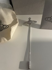 Vivienne Westwood Hand Made Lapel Jewellery Brooch Pin Silver Tone Crystal