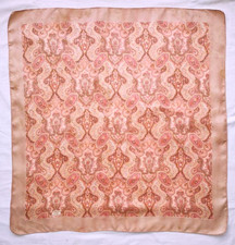 Vintage 40s/50s Liberty of London silk scarf - pink paisley  print - 27 x 27 ins