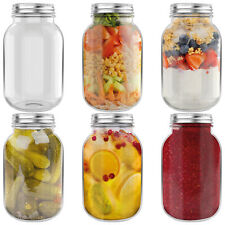 6 x HEFTMAN Glass Mason Jars &