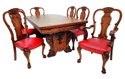 Antique ornately carved draw - ornately,