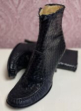 Women’s Patrick Cox Heels Woven Style Leather Smart Black Boots Size UK 5 EU 38