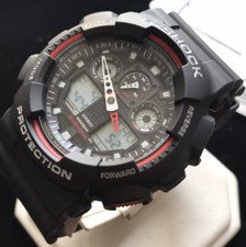 Mens Genuine Casio G-shock GA-100-1A4ER Alarm Light Chronograph World Time