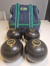 Thomas Taylor Black Lawn Bowls Size 5 Made in Scotland + bag