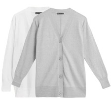 Ex M&S Cardigan V-Neck  Cotton Rich Ladies  Button Up Cardi Knitted Sweater 