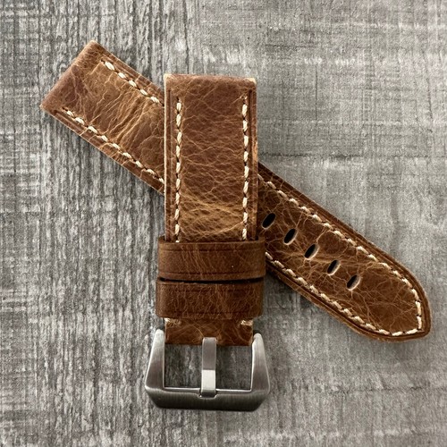 24mm brown vintage - brown, leather