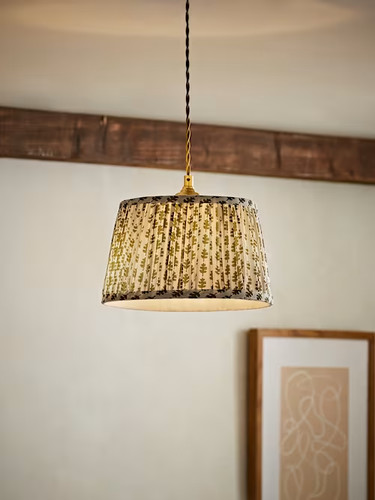Lampshade moss green floral - moss,