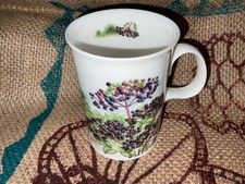 Dunoon Mug elderberries Fine Bone China Vintage hedgerow fruit Jane fern cup