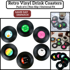 6x Assorted Retro Vinyl Drink