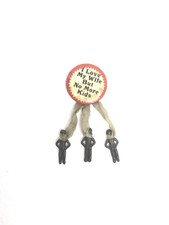 Vintage Novelty Pin With 3 Metal Black 1" Frozen Charlotte Dolls Rare Unique 