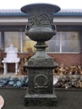 HUGE 2.9m CAST IRON URN & BASE
