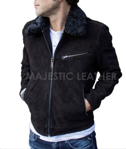 Men black suede leather - men's,