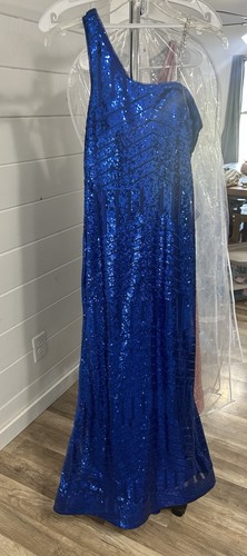 Sequin blue prom dress - sequin,