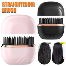 Hair Straightener Brush Rechargeable & Cordless Mini Hair Straightener Comb UK