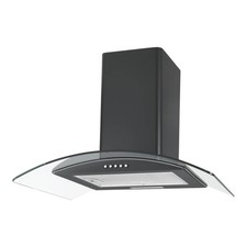 Cooker Hood Curved Glass Black
