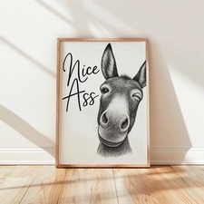 Funny Donkey Wall Art Print