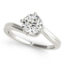 Lab Grown Solitaire Diamond Anniversary Ring VS1 F 1.00-1.25 Ct 14K White Gold