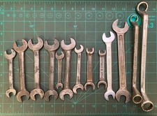 Job Lot of  13 Vintage Spanners, SAE, Gordon, BSA, Hazet, Spearpoint