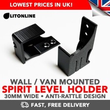 Spirit Level Holder Wall Van Mount Bracket Clip Hangar (30mm) - Anti Rattle!