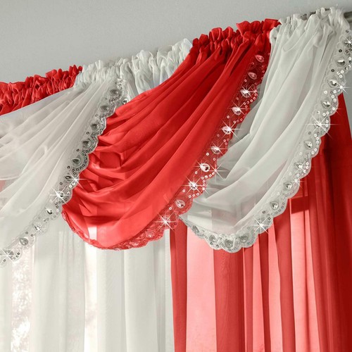 Crystal jewelled voile net - crystal,
