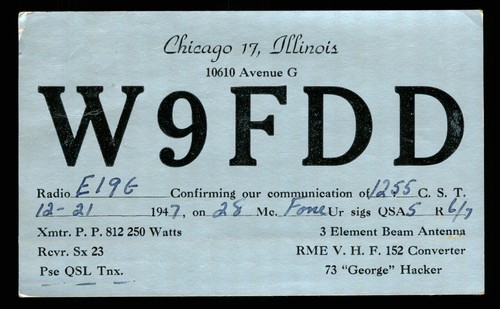 Qsl card radio usa w9fdd - 1,