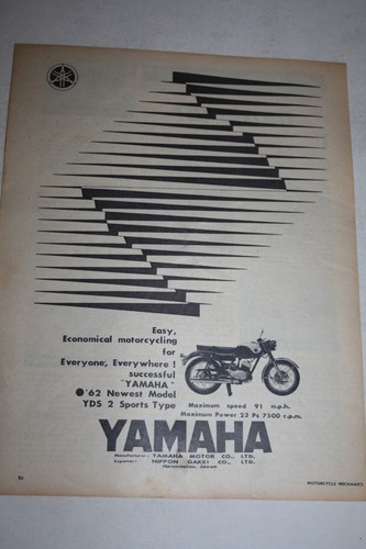 1962 advert for - for, "yamaha