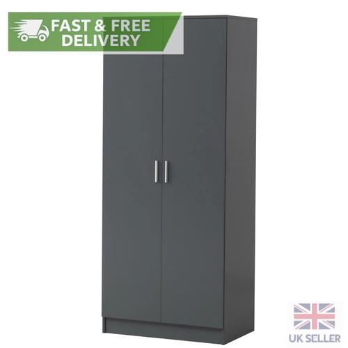Dark grey wardrobe - wardrobe, bedroom